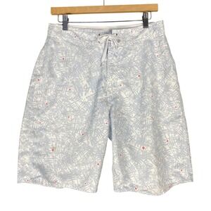 Vintage Stussy Board Shorts Graffiti Mens 32 White Swim Trunks Skate Streetwear